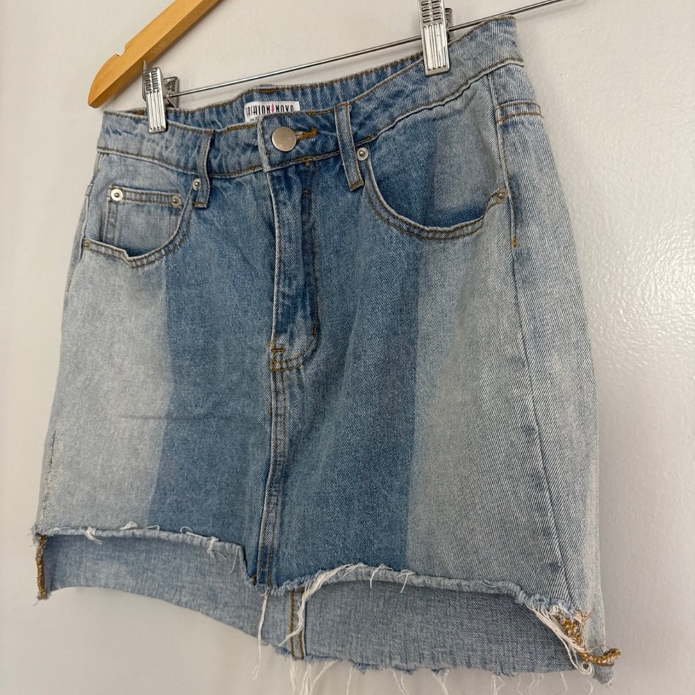 MOVING SALE - Fashion Nova Two-Toned Denim Mini Skirt - Picture 7 of 13
